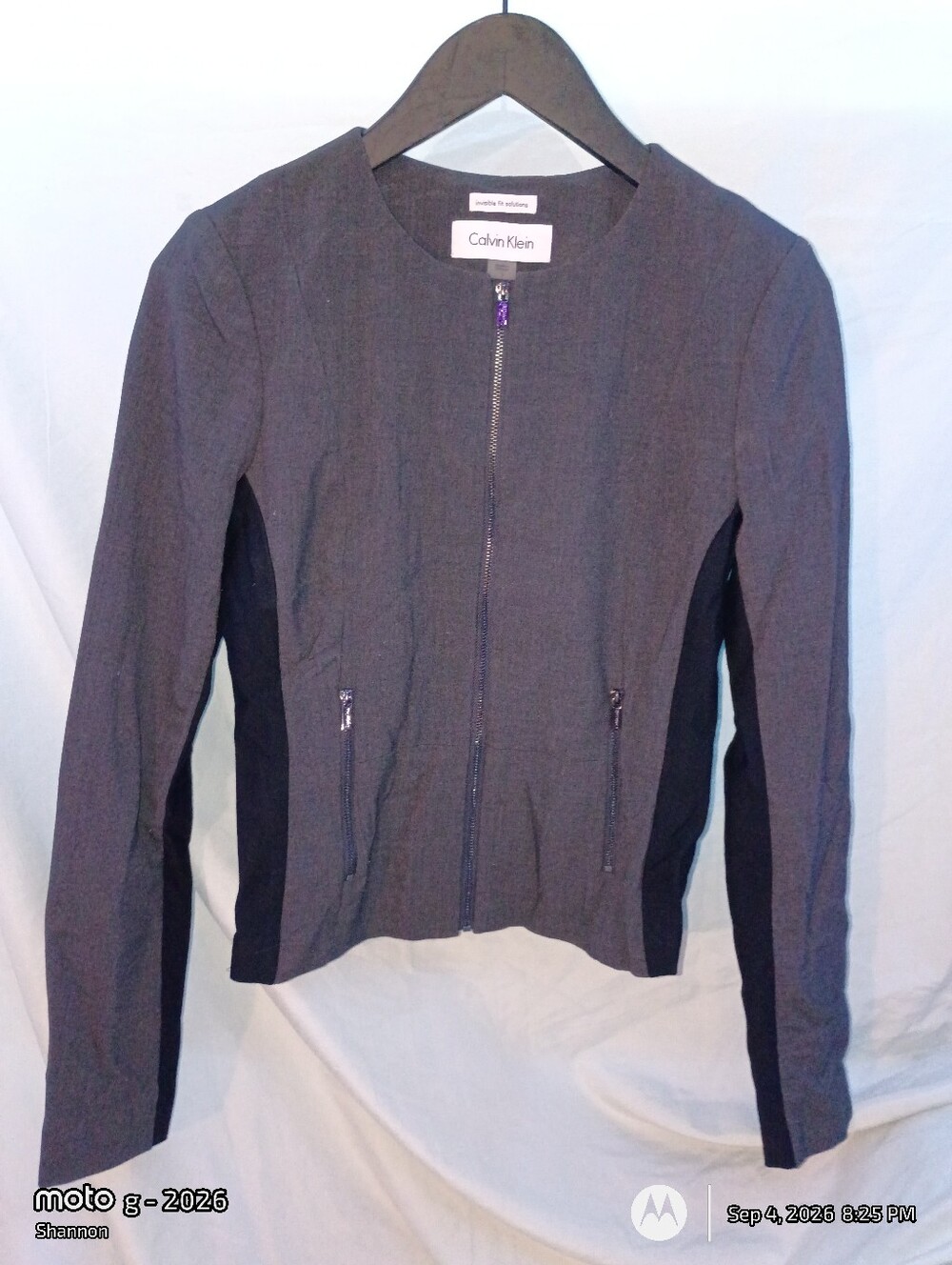 Calvin Klein Gray Jacket with Black Side Panels